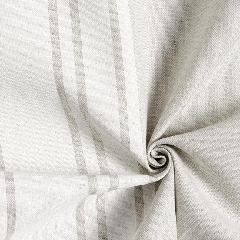 Tecido para decoração Panamá Riscas grossas – branco sujo/cinzento-névoa,  image number 3