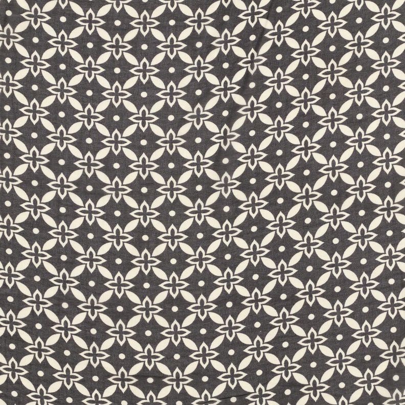 Chiffon Ornamentos florais – preto/branco,  image number 1