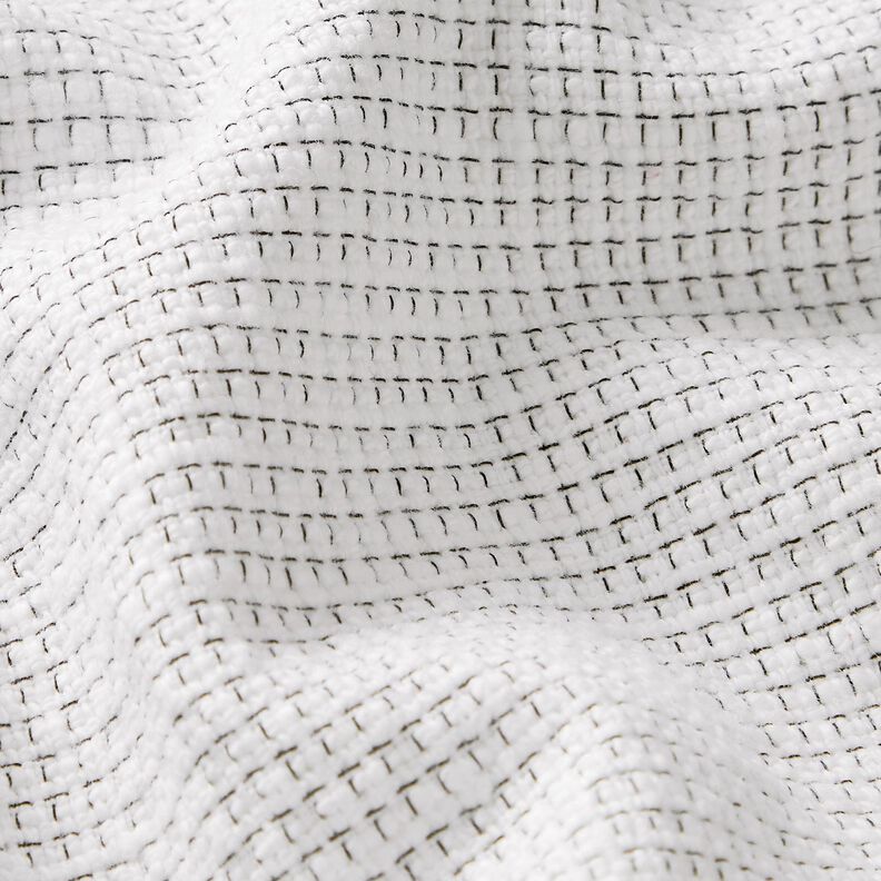 Tecido de algodão Bouclé Quadrados – branco,  image number 2
