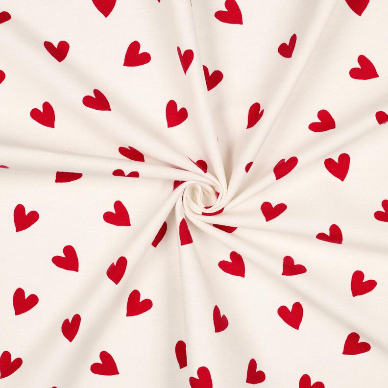 Flanela de algodão Corações | Poppy Fabrics – marfim/carmin,  image number 3