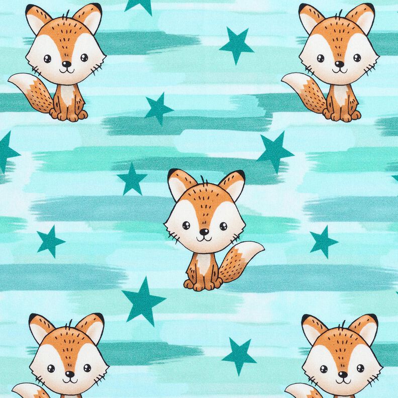 Jersey de algodão Raposa às riscas | Glitzerpüppi – azul marinho/laranja-pêssego,  image number 1