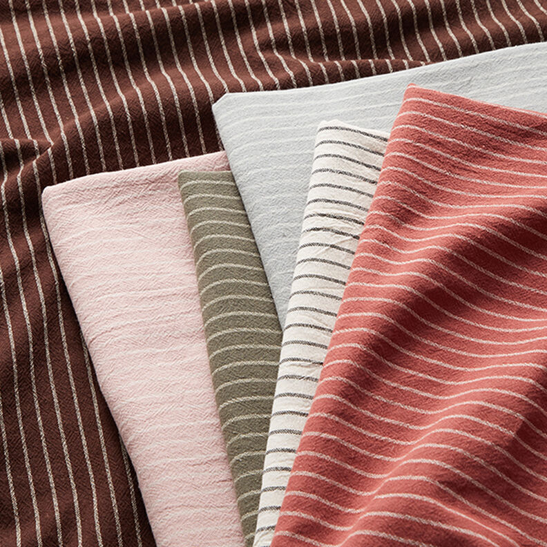 Tecido para blusas Mistura de algodão Riscas largas – cinzento/branco sujo,  image number 5