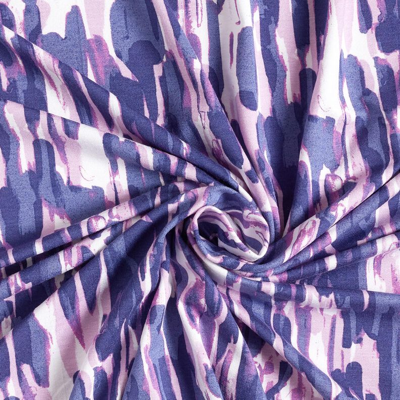 Jersey de viscose Pinceladas – branco/azul violeta,  image number 3
