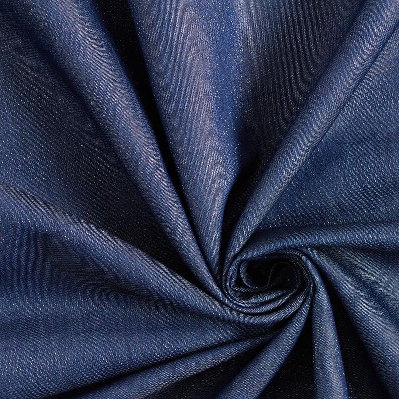 Chambray Riscas finas brilhantes – azul-marinho,  image number 1