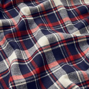 Flanela de algodão Xadrez – preto azulado/carmin, 