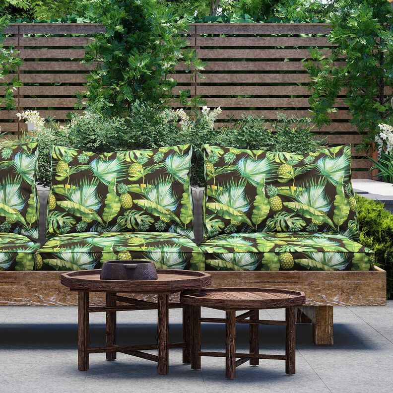 Tecido para exteriores Lona Ananás – verde grama/preto,  image number 6