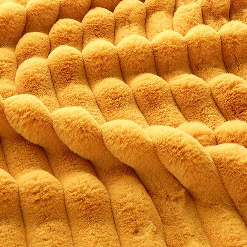 Tecido para estofos Canelado fofo – amarelo-caril,  image number 3