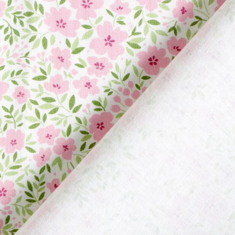 Tecido para decoração Cetim de algodão Mar floral – rosa-claro/branco,  image number 4
