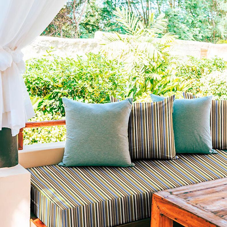 Tecido para toldos Riscas finas – branco/oliva,  image number 7