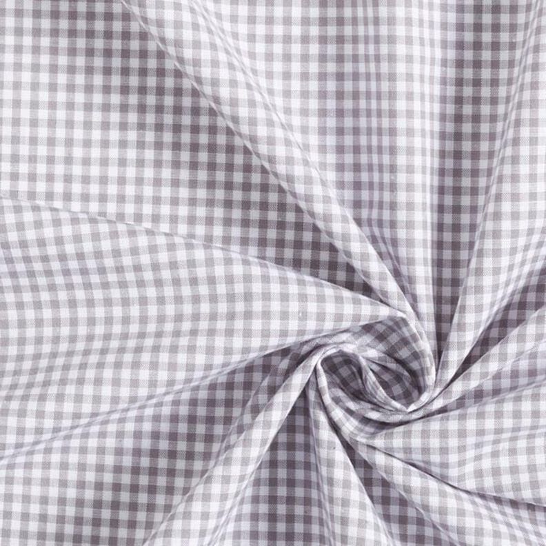Popelina de algodão Xadrez Vichy pequeno, com fio tingido – cinzento/branco,  image number 5