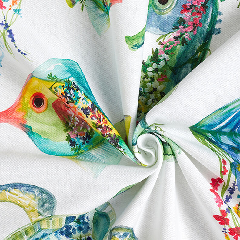 Tecido para decoração Meio linho Panamá  Animais marinhos – verde,  image number 3