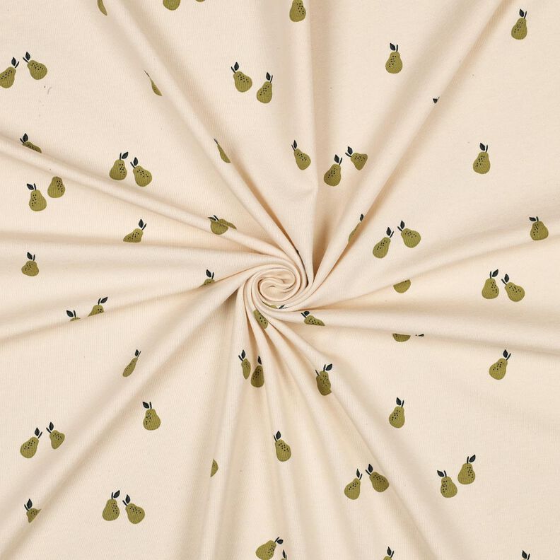 GOTS Jersey de algodão Peras | Poppy Fabrics – bege claro/oliva claro,  image number 3