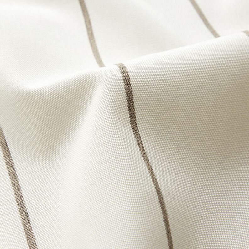 Tecido para exteriores Lona Riscas finas – branco/cinzento claro,  image number 2