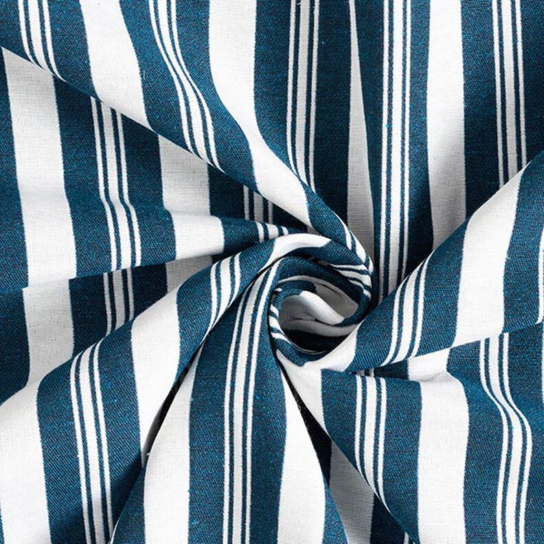Tecido para decoração Jacquard Riscas – azul-oceano/branco,  image number 3