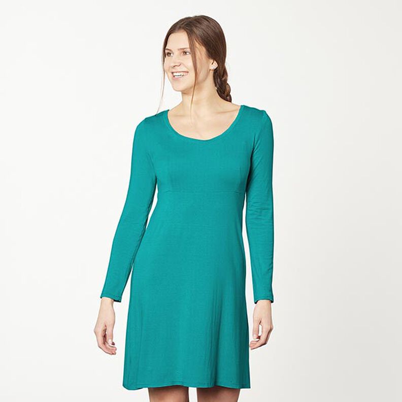 Jersey de algodão médio liso – verde esmeralda,  image number 6