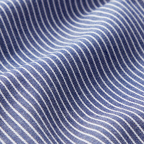 Tecido para blusas Mistura de algodão Riscas – azul-marinho/branco, 
