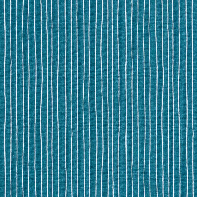 Tecido de algodão Cretone Linhas delicadas – azul/branco,  image number 1