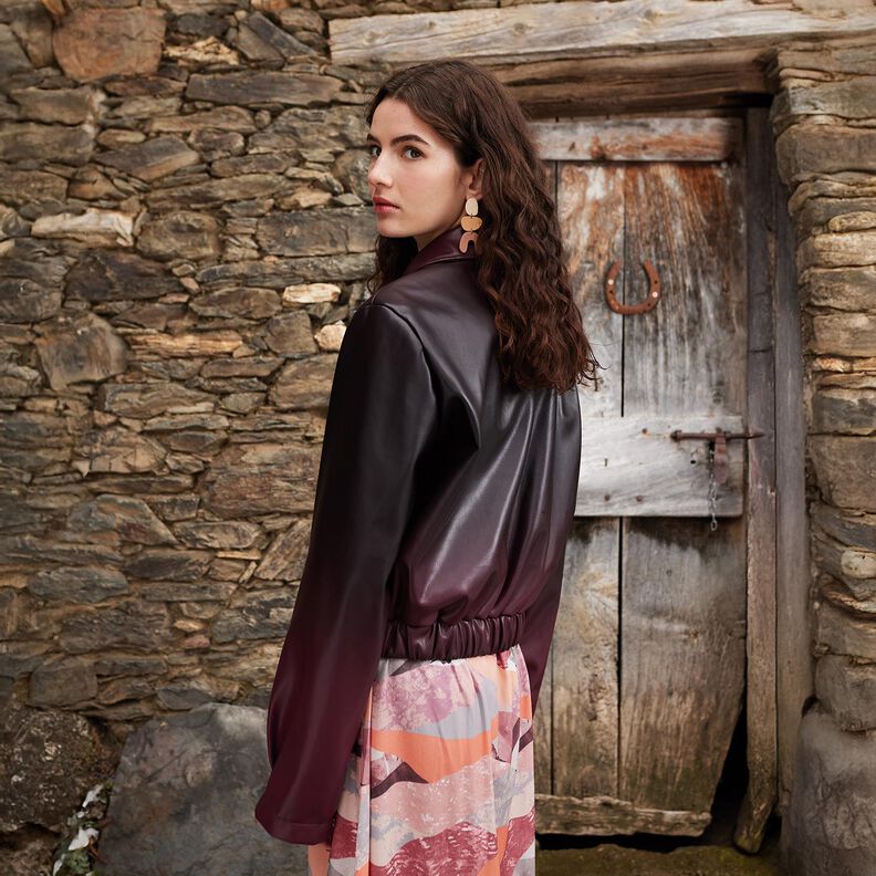 Pele sintética Gradação de cor | Katia Fabrics – preto/bordô,  image number 7