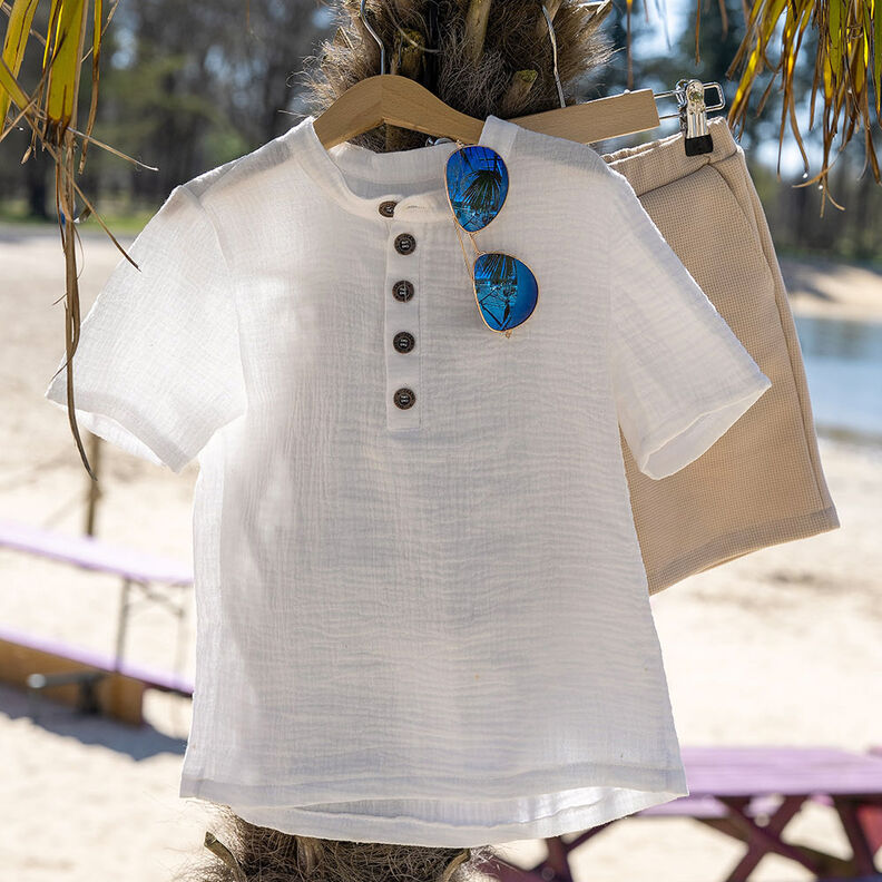 Musselina/ Tecido plissado duplo – branco sujo,  image number 10