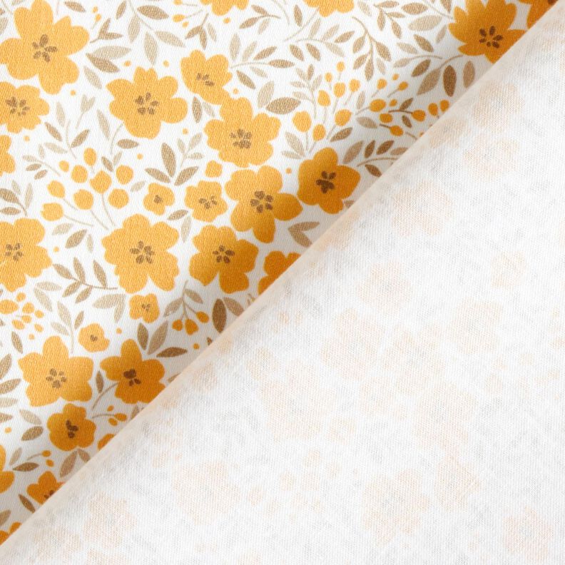 Tecido para decoração Cetim de algodão Mar floral – mostarda/branco,  image number 4