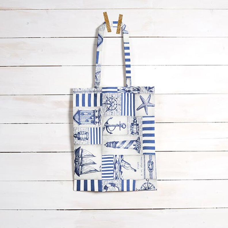 Algodão revestido Marítimo – azul aço/natural,  image number 7