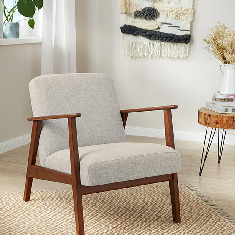 Tecido para estofos Estrutura de favos de mel – bege claro,  image number 5