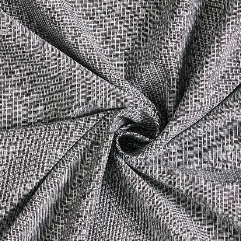 Mistura de linho e algod&atilde;o Riscas estreitas &ndash; preto/branco,  image number 3