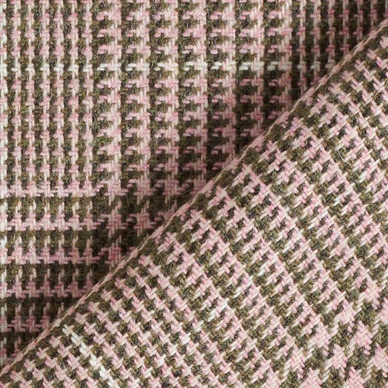 Tecido de lã Príncipe de Gales – rosa/caqui,  image number 5