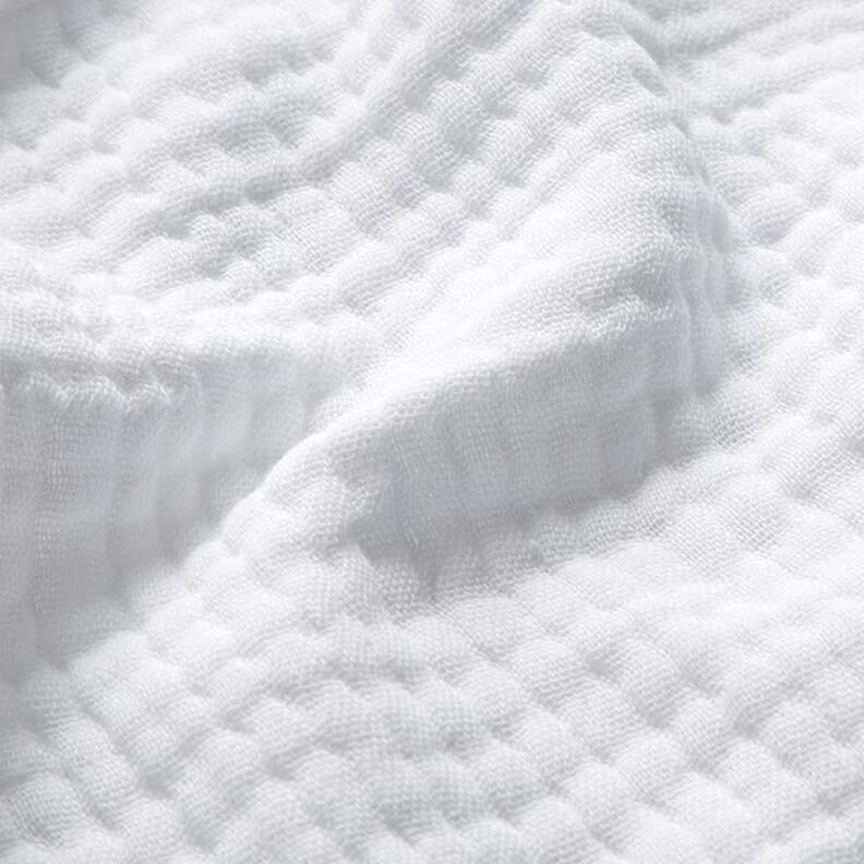 GOTS Musselina de algodão de três camadas – branco,  image number 3