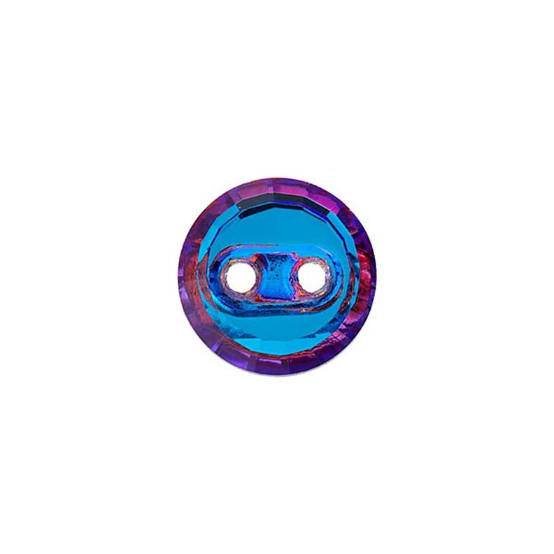Botão de poliéster, 2 furos [ 10 mm ] – azul bebé/roxo,  image number 1