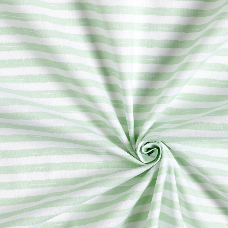 Tecido de algodão Cretone Riscas casuais – menta clara/branco,  image number 3