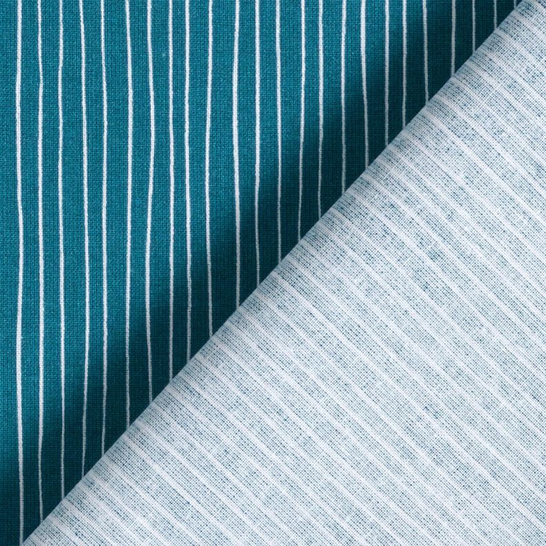 Tecido de algodão Cretone Linhas delicadas – azul/branco,  image number 4