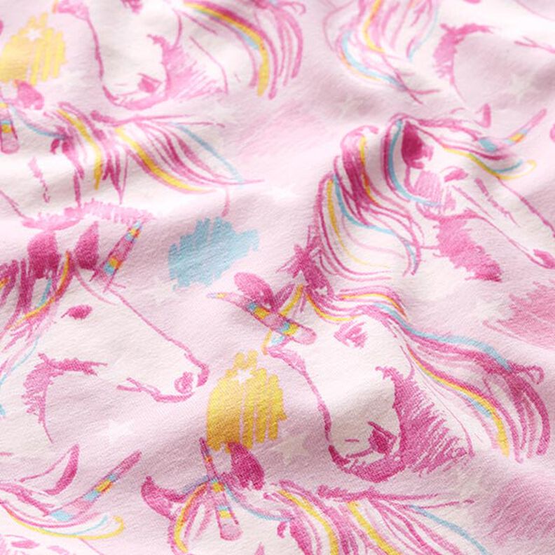 Jersey de algodão Rabisco Unicórnio – rosa,  image number 2