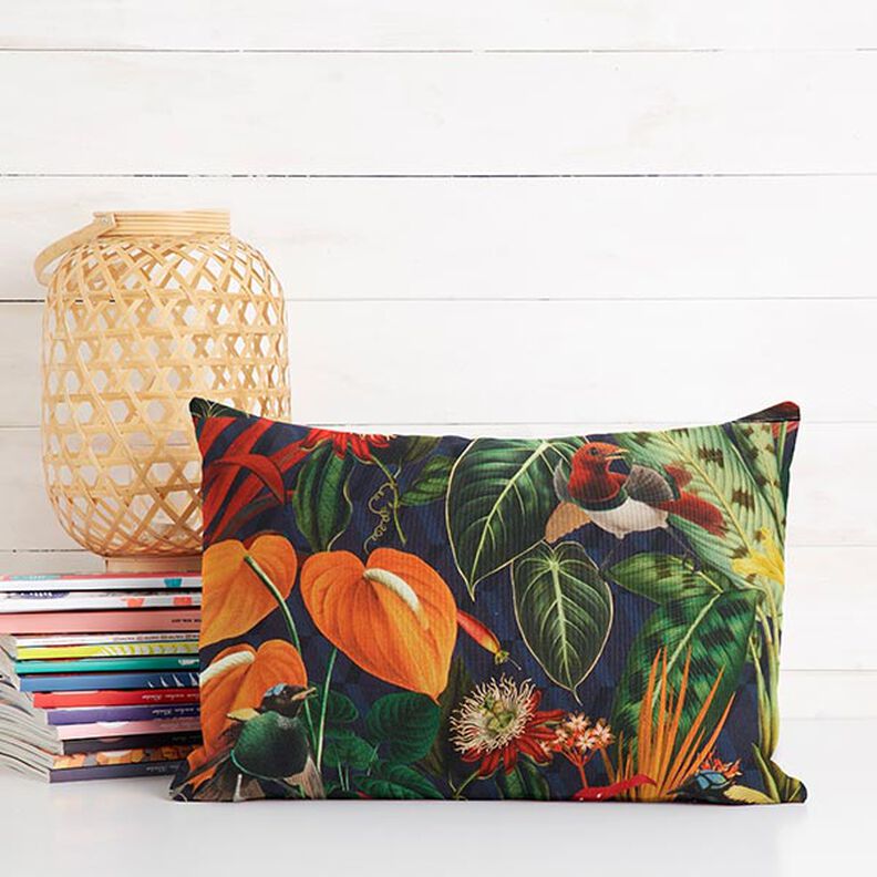 Tecido para decora&ccedil;&atilde;o Meio linho Panam&aacute; Impress&atilde;o Digital Ex&oacute;tico &ndash; verde escuro,  image number 5