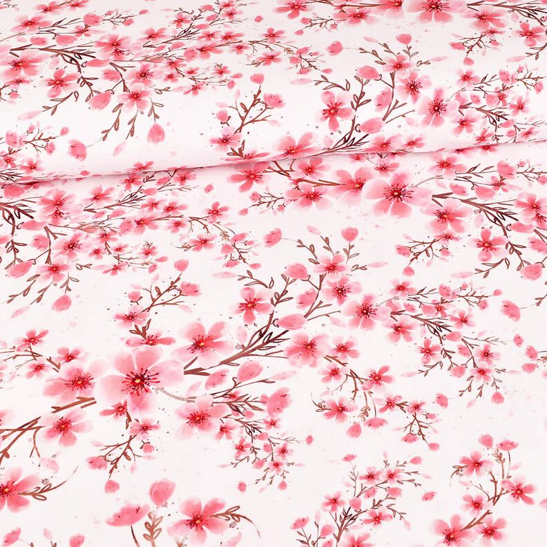 Jersey de algodão Flores de cerejeira | Glitzerpüppi – branco,  image number 2