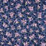 Cetim Stretch Jacquard Ramos de flores – azul-marinho,  thumbnail number 1