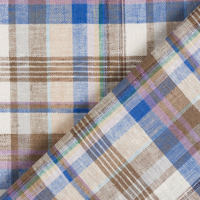 Mistura de viscose e linho Checks – oliva,  image number 5