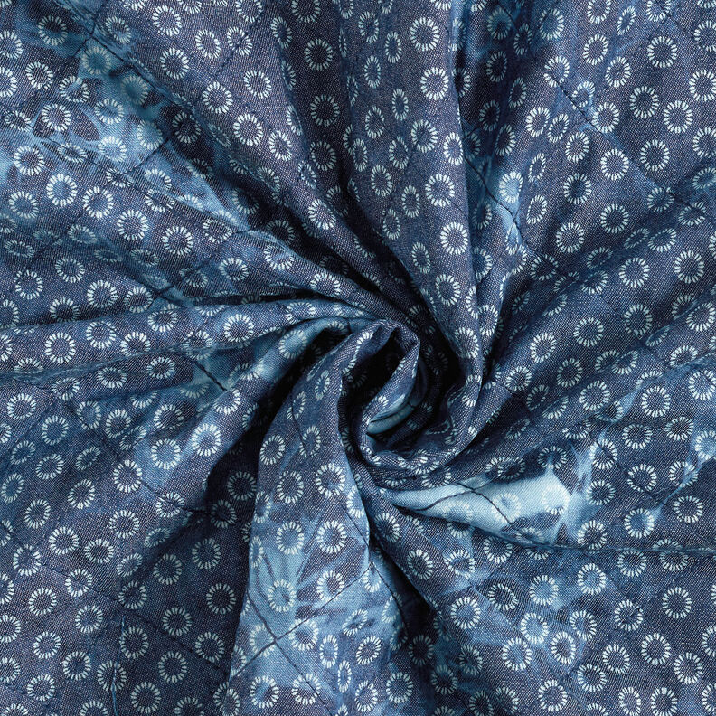 Tecido acolchoado Chambray Flor Batique – azul ganga,  image number 4
