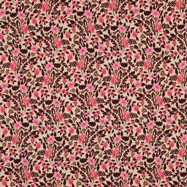 French Terry Sweat de verão pequenas flores Impressão Digital – caju/rosa intenso,  image number 1
