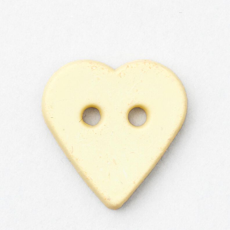 Botão de coração [Ø 15 mm] – amarelo-baunilha,  image number 1