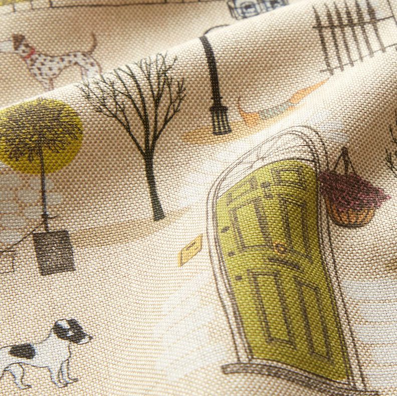 Tecido para decoração Meio linho Panamá Vizinhança de animais – natural/preto,  image number 2