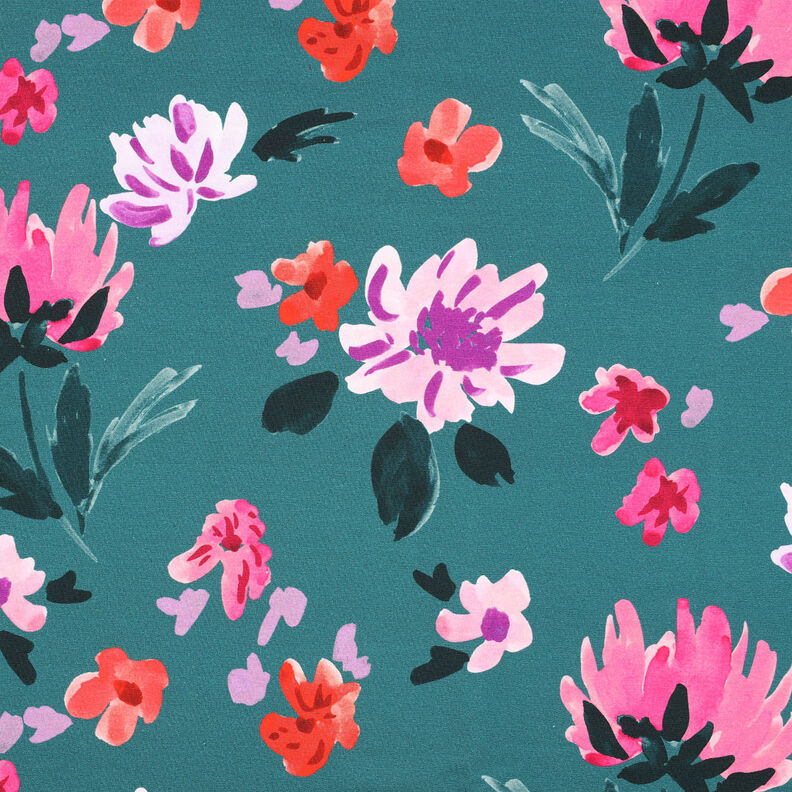 French Terry Colette Impressão Digital | Nerida Hansen – azul marinho/cor de malagueta,  image number 1