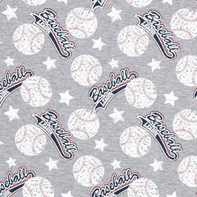 French Terry Sweat de verão Baseball – prateado/branco, 