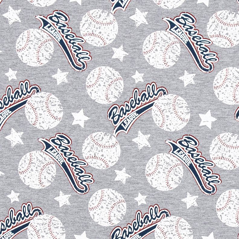 French Terry Sweat de verão Baseball – prateado/branco,  image number 1