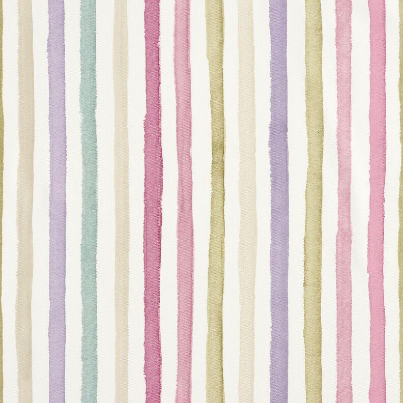 Tecido para decoração Meio linho Panamá Riscas aquarela – marfim/eucalipto,  image number 1