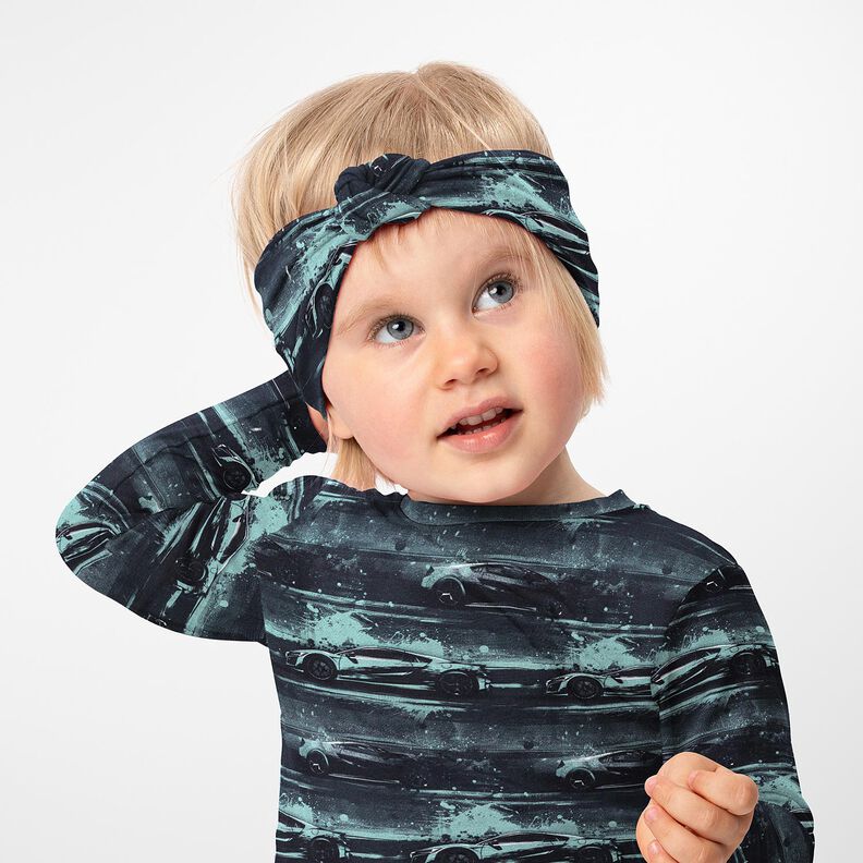 Jersey de algodão Carro de corrida Impressão Digital – preto/cinzento-pérola,  image number 5