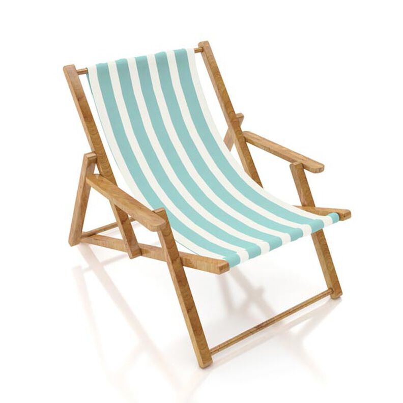 Tecido para exteriores Acrisol Listado – branco sujo/turquesa,  image number 7