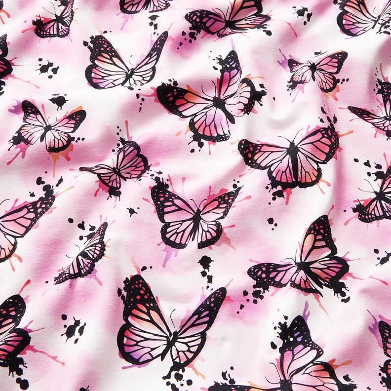 Jersey de algodão Butterfly Splashes | Glitzerpüppi – púrpura média,  image number 1