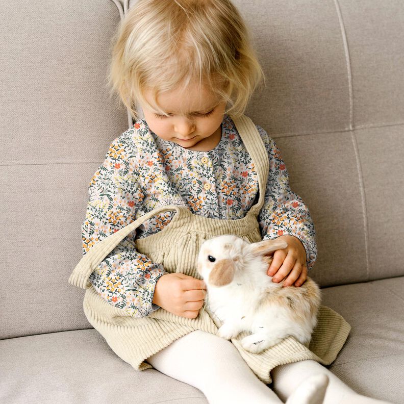 Musselina/ Tecido plissado duplo Prado de flores Impressão Digital | Poppy Fabrics – branco,  image number 5