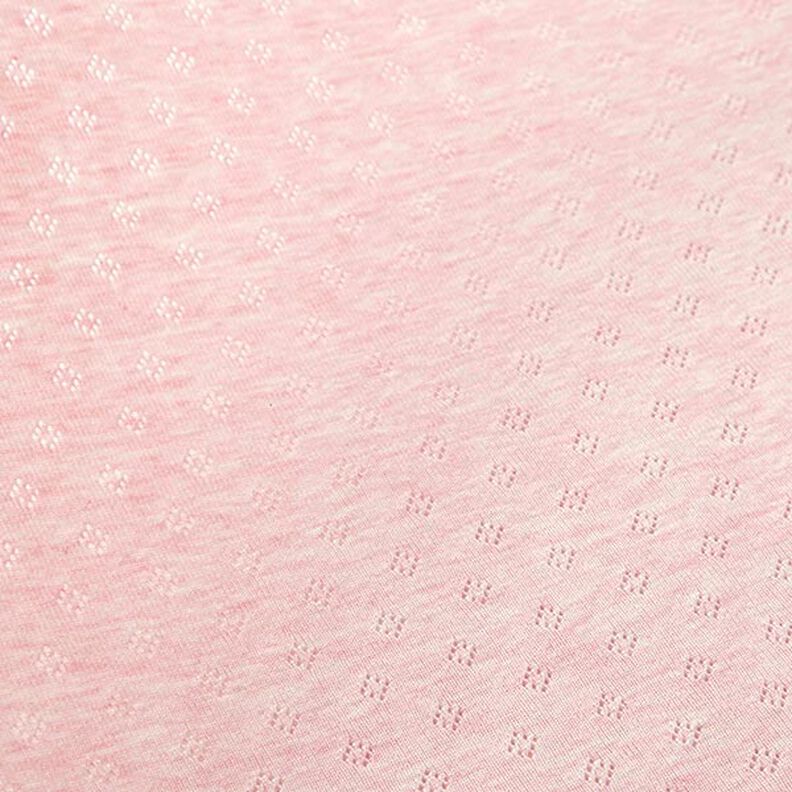 Jersey malha fina com padrão perfurado Melange – rosa-claro,  image number 3